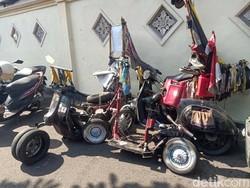Begini Kondisi 4 Vespa Gembel Anak Jalanan yang Disita Polres Jembrana