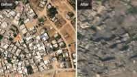 Potret Gaza Sebelum dan Setelah Diserang Israel Lewat Satelit