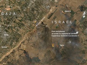 Foto Kerusakan Israel Kena Roket Hamas Dipotret dari Satelit