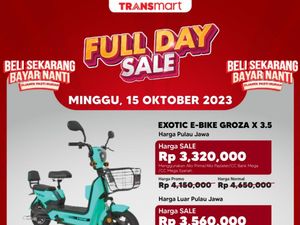 Sepeda Listrik Mulai Rp 3,5 Jutaan di Full Day Sale Transmart Hari Ini!