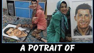 5 Potret Pelukis Perempuan Fatima Hamami yang Melukis dengan Kaki