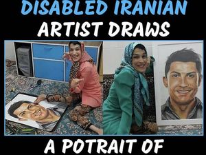 5 Potret Pelukis Perempuan Fatima Hamami yang Melukis dengan Kaki