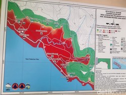 Ngerinya Luasan Terdampak Tsunami di Pesisir Citepus dalam Peta