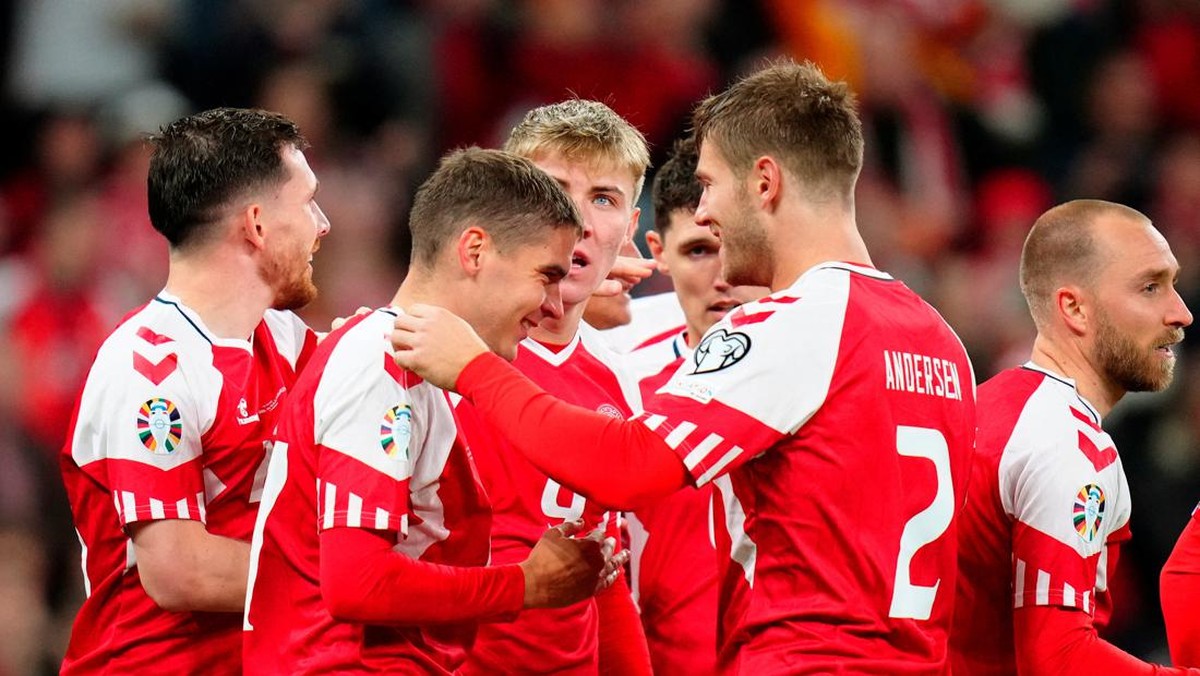Hasil Kualifikasi Euro 2024 dini hari WIB tadi: Denmark menang (Ritzau Scanpix via REUTERS/RITZAU SCANPIX)