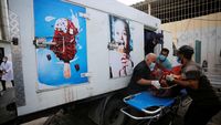 Miris, Truk Es Krim jadi Kamar Mayat Sementara di Gaza
