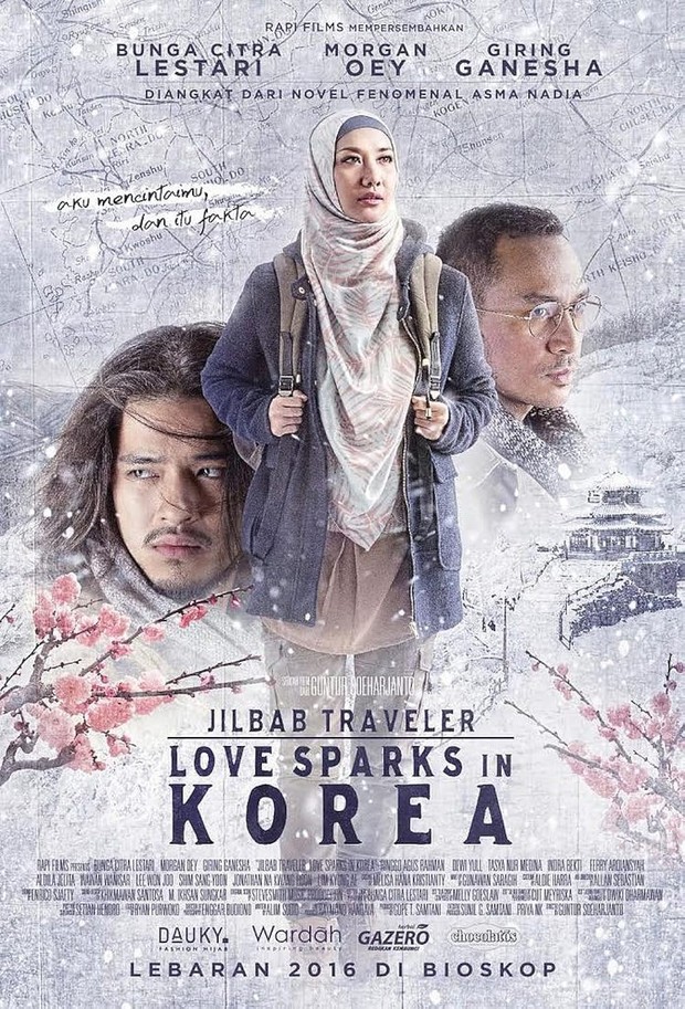 Film romantis Indonesia happy ending, Jilbab Traveler: Love Sparks in Korea (2016)/ Foto: Rapi Films