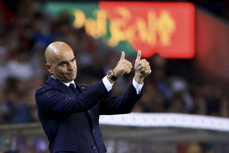 Portugal's Cristiano Ronaldo celebrates after scoring his side's third goal during the Euro 2024 group J qualifying soccer match between Portugal and Slovakia at the Dragao stadium in Porto, Portugal, Friday, Oct. 13, 2023. (AP Photo/Luis Vieira)