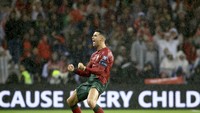 Cristiano Ronaldo jadi top skor sementara kualifikasi Piala Eropa 2024 dengan sembilan gol (AP)