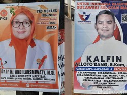 Makassar Disesaki Baliho Caleg-Capres, Banyak yang Dipaku di Pohon