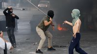 Bermodal Batu, Pejuang Palestina Bentrok dengan Militer Israel di Ramallah