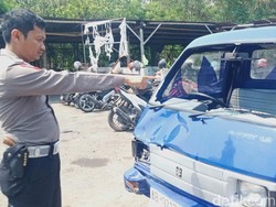 Terekam CCTV, Pemotor Tewas Dihantam Pikap hingga Terseret di Cawas Klaten