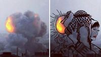 Seniman Palestina, Ubah Asap Perang Jadi Ilustrasi Menyayat Hati