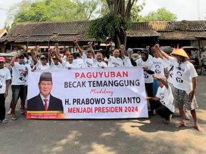 Paguyuban Becak Temanggung Kompak Dukung Prabowo di Pilpres 2024