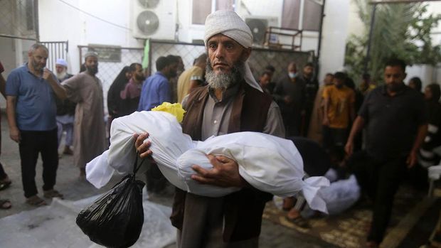 Korban tewas akibat serangan Israel di Gaza, Palestina terus bertambah, Senin (23/10/2023). Hingga kini korban tewas menjadi 4.651 orang.