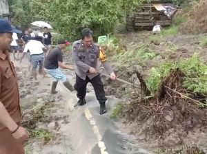 Sinjai Barat Diguyur Hujan, Jalan di Desa Botolempangan Diterjang Longsor