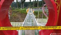 Potret TKP Jembatan Kaca The Geong Banyumas Pecah Tewaskan Wisatawan