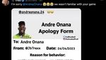 Meme Ramai-ramai Minta Maaf ke Andre Onana