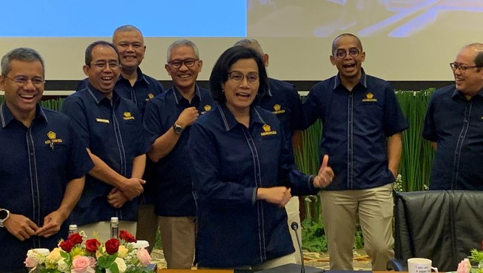 Menteri Sri Mulyani Menteri Sri Mulyani dalam Prescon APBN Kita, Rabu (25/10/2023).