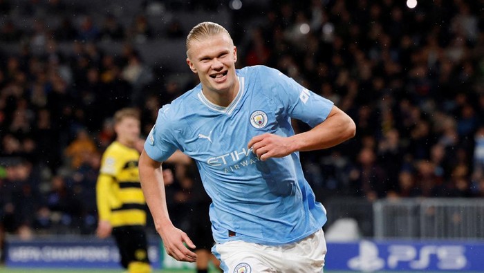 Soccer Football - Champions League - Group G - BSC Young Boys v Manchester City - Stadion Wankdorf, Bern, Switzerland - October 25, 2023 Manchester Citys Erling Braut Haaland celebrates scoring their second goal REUTERS/Stefan Wermuth     TPX IMAGES OF THE DAY