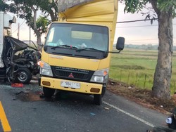 Mobil Boks Vs Truk di Jalan Denpasar-Gilimanuk, Sopir Luka-luka