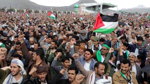 Lautan Manusia di Sanaa Yaman Dukung Palestina