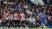 Chelsea kalah 0-2 dari Brentford di Stamford Bridge, dalam pertandingan pekan ke-10 Liga Inggris. (Foto: HANNAH MCKAY/REUTERS)