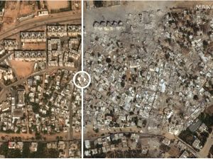 Menyeramkan! Foto Satelit Gaza Sebelum dan Sesudah Serangan Udara Israel