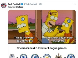 Chelsea ditunggu lawan-lawan berat d lima laga ke depan, ada Tottenham Hotspur, Brighton & Hove Albion, Manchester City dan Manchester United, serta Newcastle United. Kira-kira bakal jadi apa nasibnya Chelsea? Ayo tulis di kolom komentar (Foto: Twitter @TrolFootball)