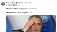 Apakah kekalahan dari Brentford karena tak ada Mudryk. Winger Ukraina kabarnya mengalami masalah otot sehingga tak dimainkan. (Foto: Twitter @TrollFootball)