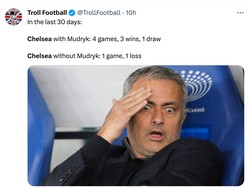 Apakah kekalahan dari Brentford karena tak ada Mudryk. Winger Ukraina kabarnya mengalami masalah otot sehingga tak dimainkan. (Foto: Twitter @TrollFootball)