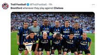 Brentford selalu tampil perkasa saat melawan Chelsea. Ini brentford atau Inter Milan? (Foto: Twitter @TrollFootball)
