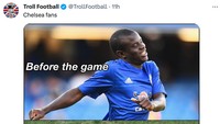 Fans Chelsea yang sempat bahagia melihat performa beberapa laga terakhir kembali sedih nih. (Foto: Twiter @TrollFootball)