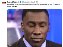 Sejak musim lalu, Chelsea sulit menang di Stamford Bridge. Bahkan Brentford bisa menang dua kali di markas Si Biru. Sedih amat. (Foto: Twitter @ProjectFootball)