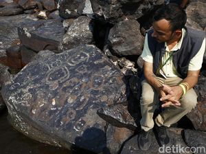 Amazon Kering, Batu Berukiran Wajah Kuno Bermunculan