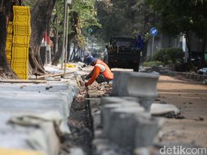 Mengintip Progres Penataan Trotoar Velodrome-Pulomas