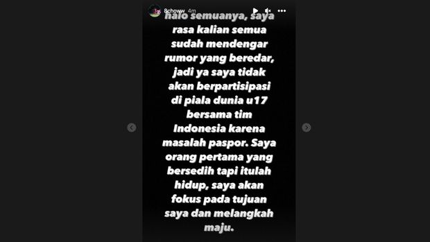 Tangkapan Instagram Story Chow Yun Damanik