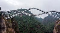 Uniknya Jembatan Kaca Melengkung di China Serasa Berjalan di Angkasa