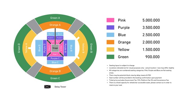 Seating layout dan daftar harga tiket konser Ed Sheeran/ Foto: edsheeraninjakarta.com