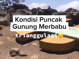 Tugu Triangulasi Puncak Gunung Merbabu Roboh, Diduga Ini Sebabnya Tugu Triangulasi Puncak Gunung Merbabu Roboh, Diduga Ini Sebabnya