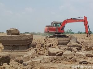Penampakan Yoni-Arca Abad 8-9 M Ditemukan di Sirkuit Motorcross Klaten