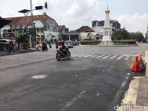 Luapan Minyak Dekat Tugu Jogja Sudah Dibersihkan, Begini Kondisinya
