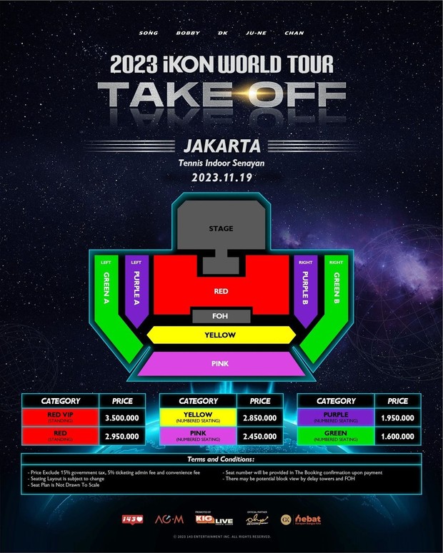 Potret seatplan konser iKON 'Take Off'/ Foto: instagram.com/kiglive.id Potret seatplan konser iKON 'Take Off'