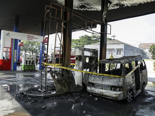 Kondisi SPBU di Sukabumi Usai Kebakaran