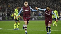 Arsenal makin tak berdaya di babak kedua, West Ham mampu menambah dua gol untuk menutup laga 3-0 lewat Mohammed Kudus dan Jarrod Bowen. REUTERS/Tony Obrien  