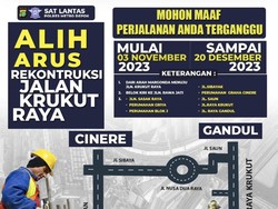 Ada Perbaikan Jalan, Lalu Lintas di Jalan Krukut Raya Depok Dialihkan