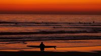 Menikmati Matahari Tenggelam di Pantai Cardiff California