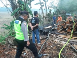 Gudang Kayu Ludes Terbakar gegara Bakar Daun Pisang Kering