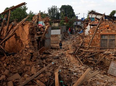 Penampakan Kerusakan Akibat Gempa di Nepal