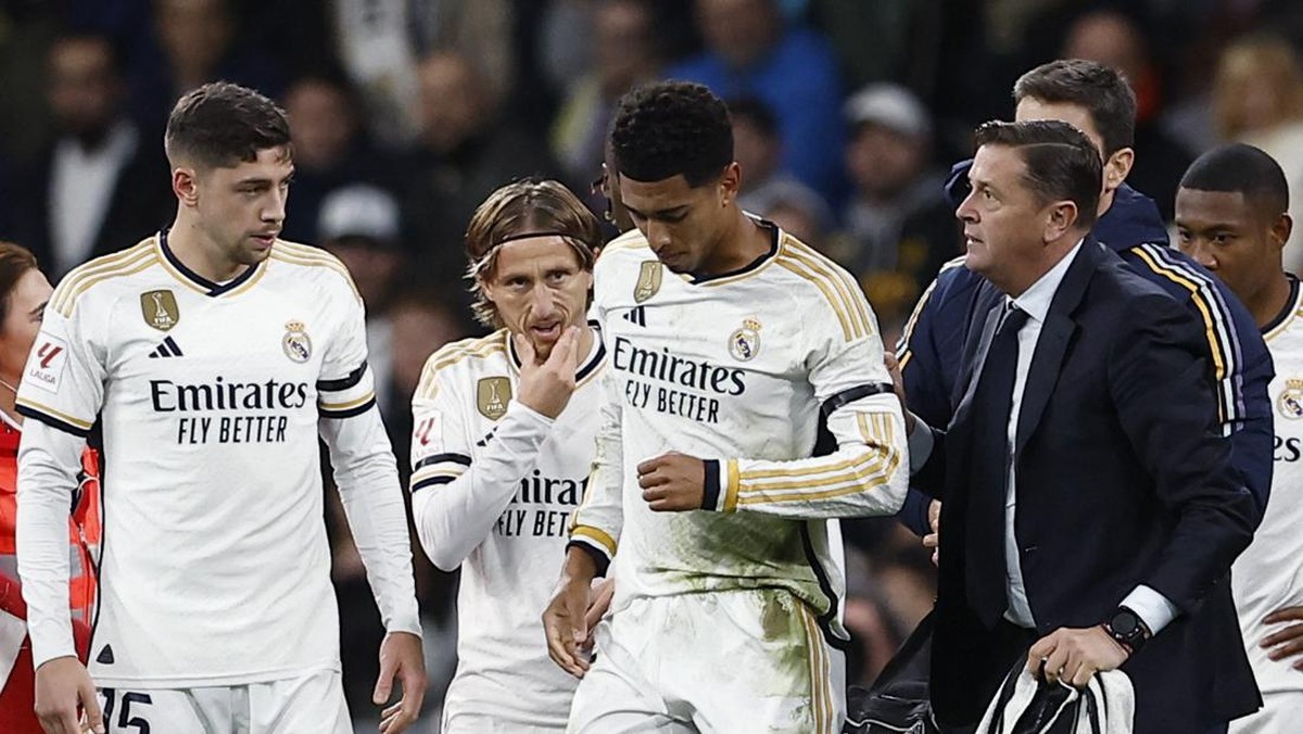 Jude Bellingham mengalami cedera bahu (REUTERS/JUAN MEDINA)