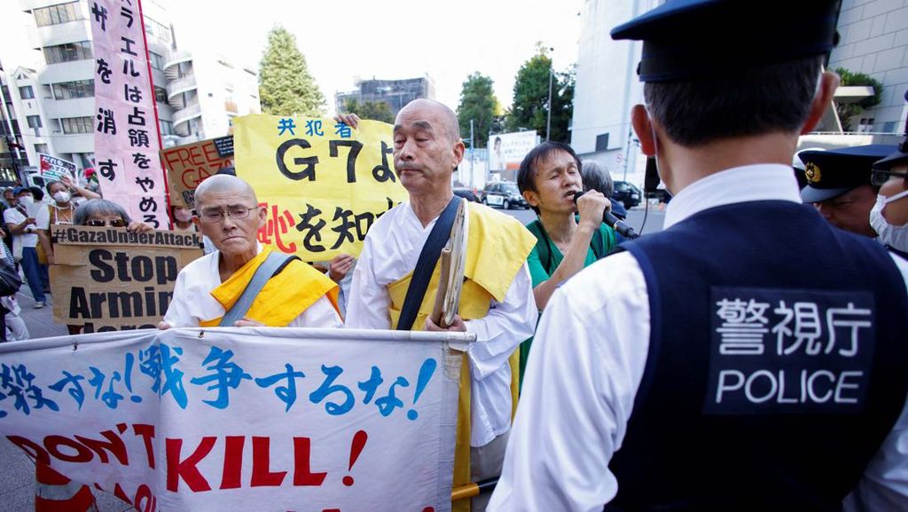 Pertemuan Menlu G7 di Tokyo Diwarnai Aksi Pro-Palestina Pertemuan Menlu G7 di Tokyo Diwarnai Aksi Pro-Palestina